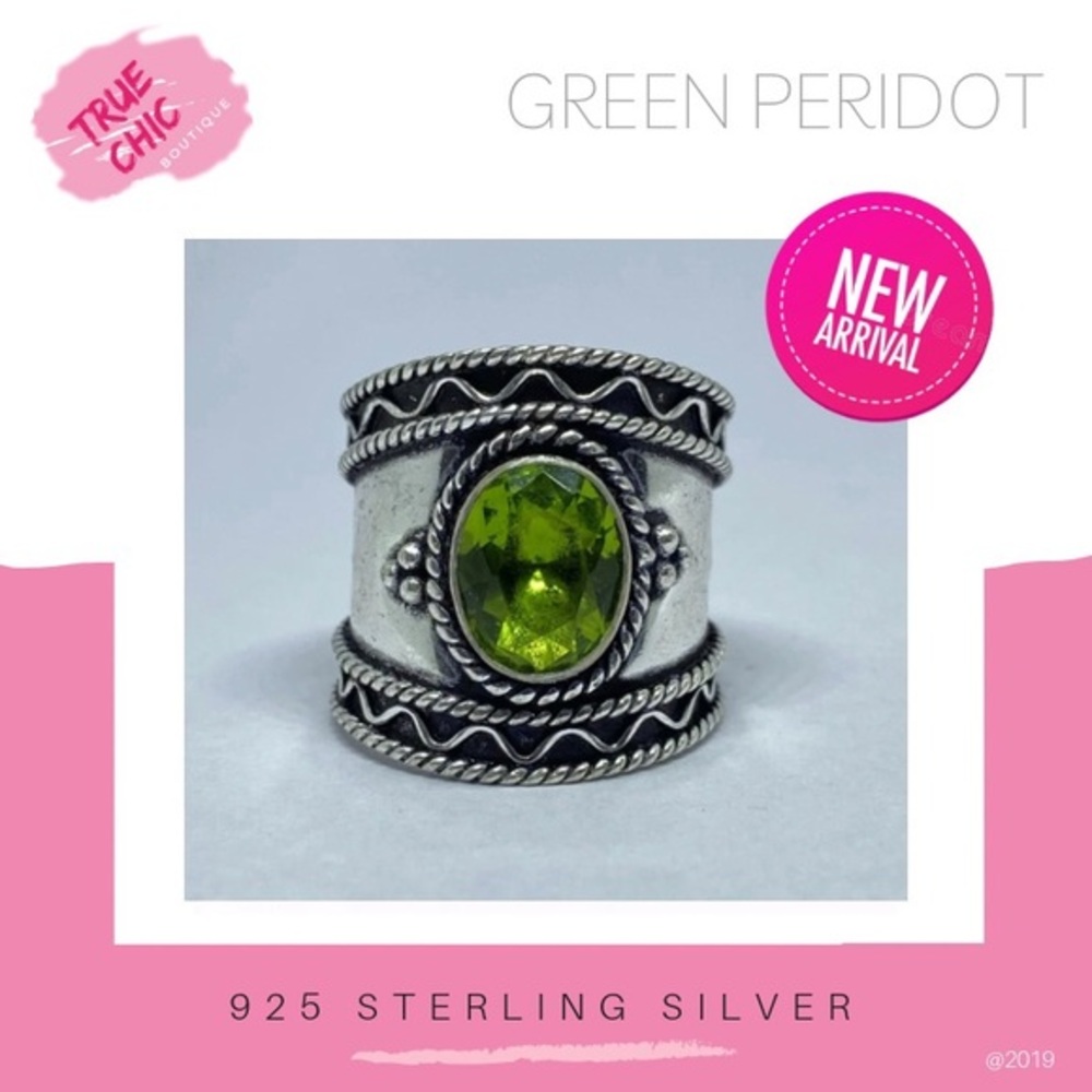 Faceted Peridot Ring